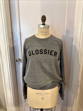 Glossier Classic Crewneck Sweatshirt Gray Large
